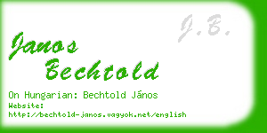 janos bechtold business card
